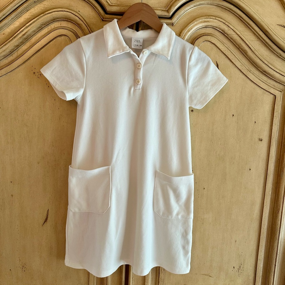 Zara Girls White Polo Tennis Dress (size 11-12)